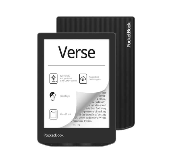 PocketBook e-leser Verse 6" 8GB, tåkegrå Sort, Sølv