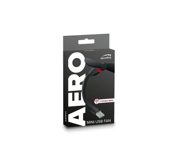 Speedlink USB-fläkt Mini Aero, svart/röd (SL-600500-BKRD)