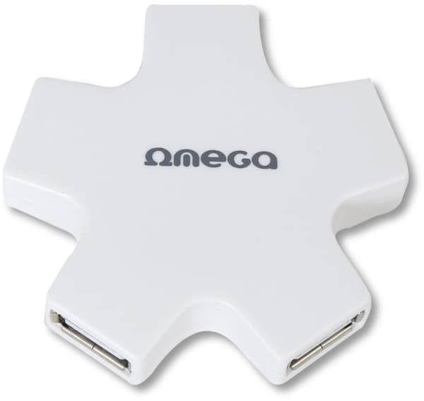 Omega USB 2.0 hub 4-port, hvid (OUH24SW)