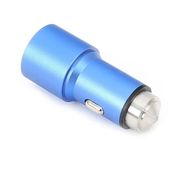 Omega billader 2xUSB 2100mA Metall, blå (43343)
