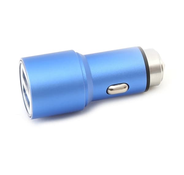 Omega billader 2xUSB 2100mA Metall, blå (43343)