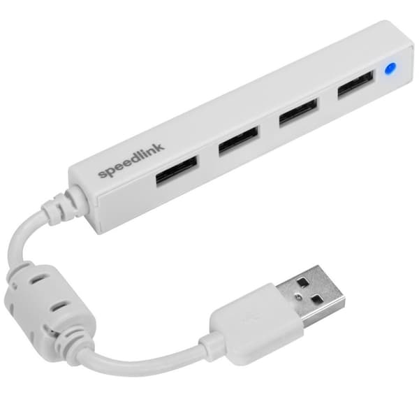 Speedlink USB-hubb Snappy Slim 4-portars USB 2.0 Passiv, vit (SL-140000-WE)