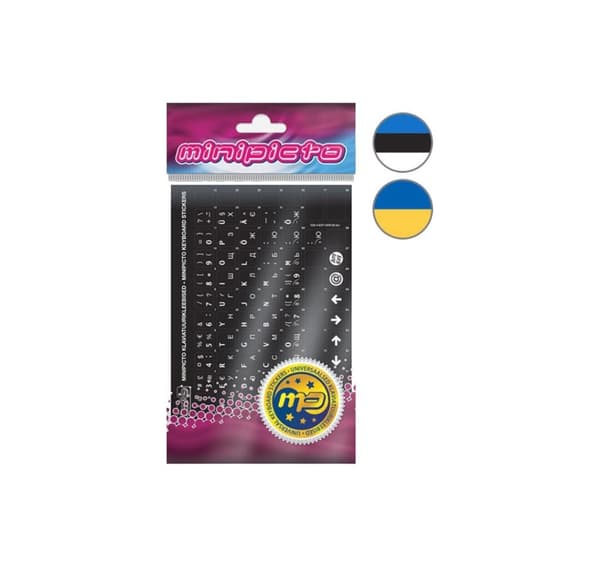 Minipicto tastaturklistremerker EST/UKR, svart/matt (KB-UNI-ESTUKR02TW-BL)