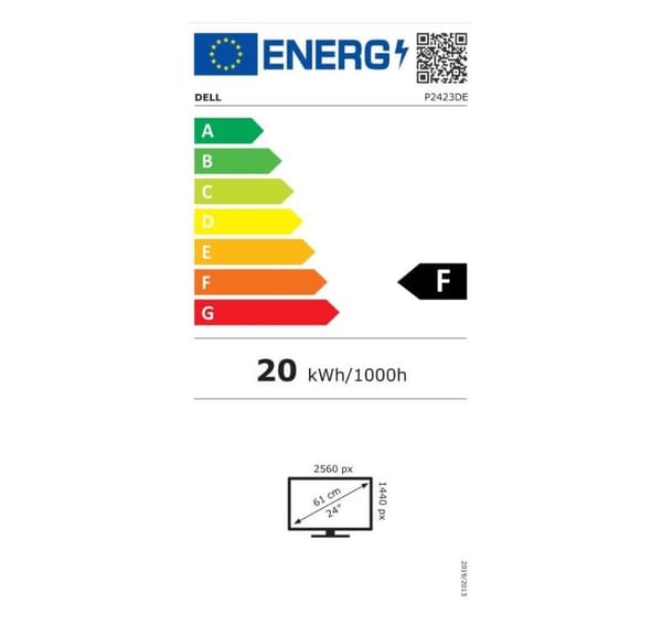 LCD-skærm DELL P2423DE (23,8", Business, Panel IPS, 2560x1440, 60Hz, mat, 8 ms, Drejelig, Pivot, Højdejusterbar, Tilt)