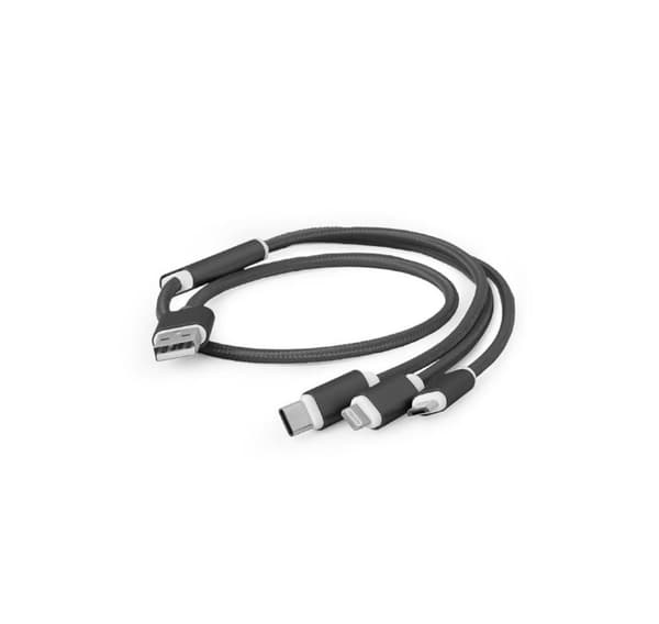 Kabel usb-lading 3i1 1m/svart cc-usb2-am31-1m, Gembird