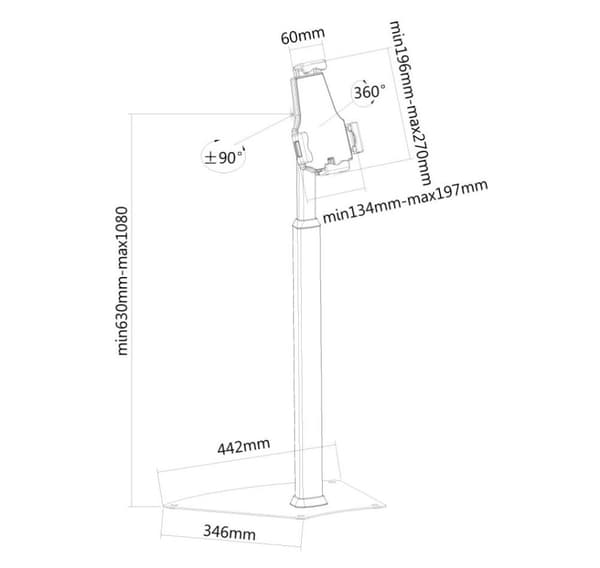 Surfplatta acc golvstativ/surfplatta-s200silver, Neomounts