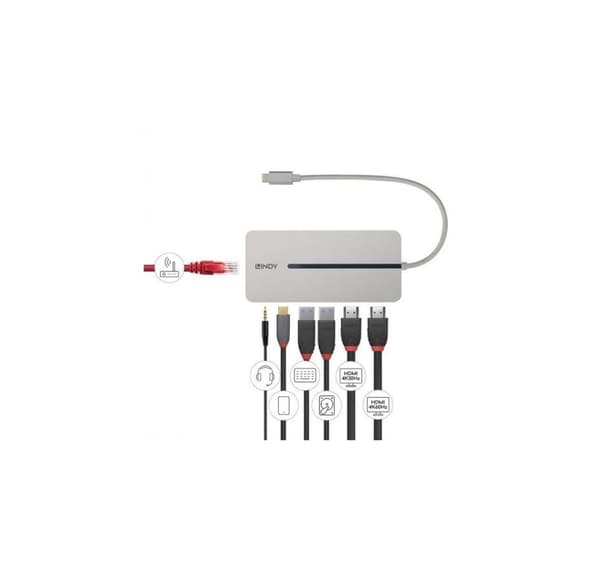 Laptop/Macbook mini dockningsstation med dubbel skärm 4K 43360, LINDY