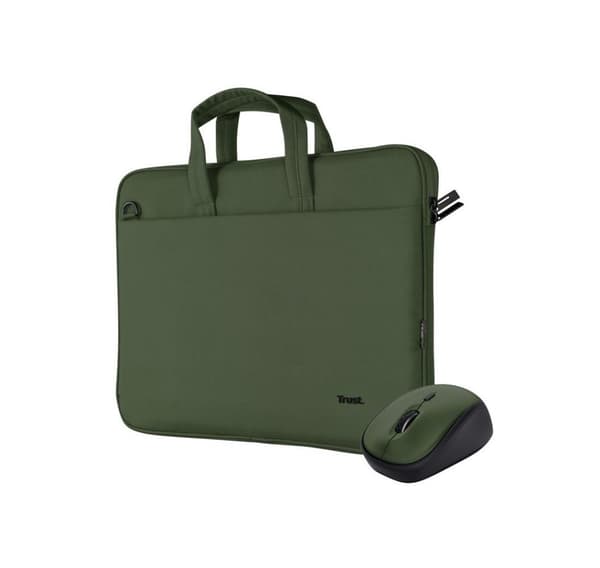 Laptopveske og mussett/grønn, TRUST