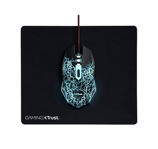 Mus USB optisk spilling/+musematte 24752 TRUST Sort