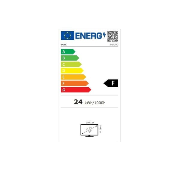 LCD-skärm DELL U2424H (23,8", Panel IPS, 1920x1080, 16:9, 120Hz, Matt, 8 ms, Vridbar, Pivot, Höjdjusterbar, Tilt)