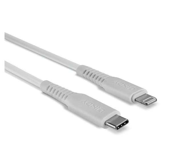 3m USB Type C Lightning-kabel, hvid, LINDY
