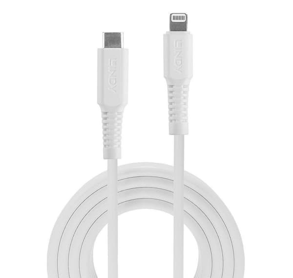 3m USB Type C Lightning-kabel, hvid, LINDY
