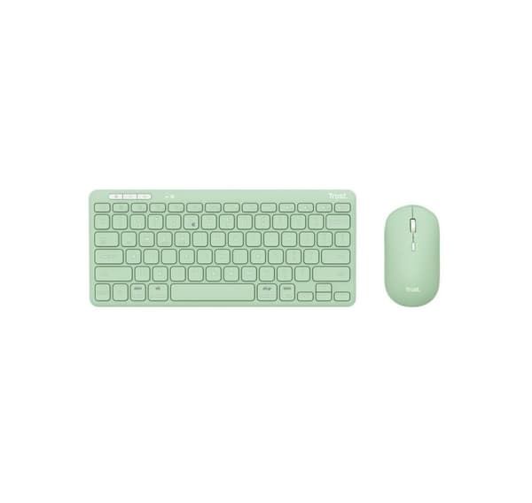 Trådløst tastatur og mus til flere enheder, lyra/grøn, 24942 TRUST