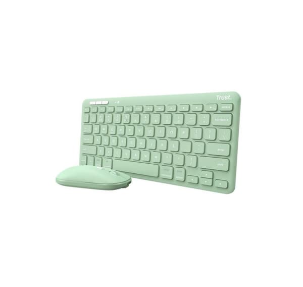 Trådløst tastatur og mus til flere enheder, lyra/grøn, 24942 TRUST