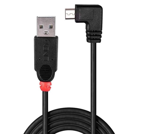 Kabel usb2 a till micro-b 1m/90 grader 31976, Lindy