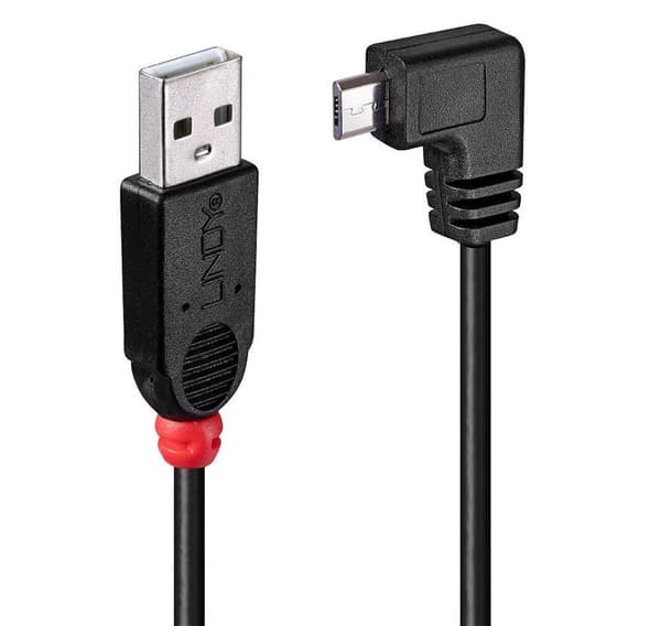 Kabel usb2 a till micro-b 1m/90 grader 31976, Lindy