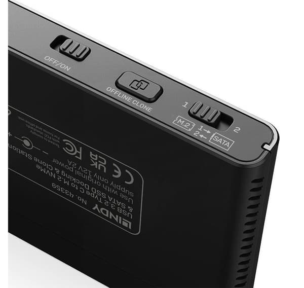 I/o docking & klon station/usb3.2 til m.2&sata 43359, Lindy