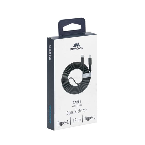 Kabel usb-c til usb-c 1,2m/svart ps6005 bk12, Rivacase