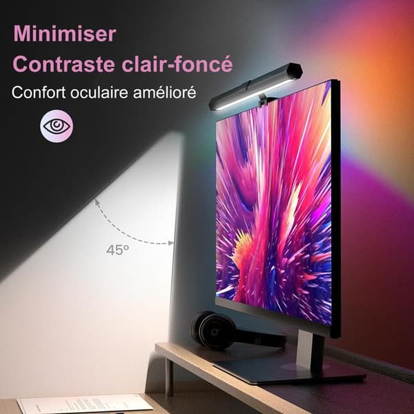LED PC-skärmlampa USB-datorbordslampa 40CM RGB Light Bar Monitor Dator, justerbart ljus 15 ljusfärger