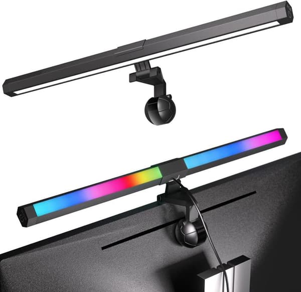 LED PC-skärmlampa USB-datorbordslampa 40CM RGB Light Bar Monitor Dator, justerbart ljus 15 ljusfärger