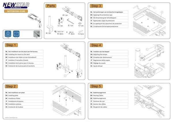 nbacc bordfeste 10-22"/notebook-d100, Neomounts