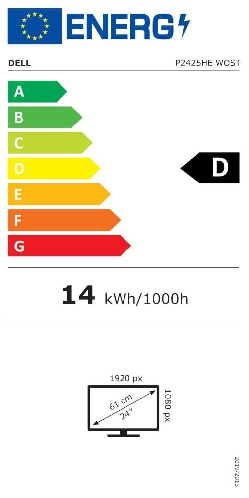 LCD-skærm p2425he wost (23,8", business, panel ips, 1920x1080, 16:9, 100hz, mat, 8 ms, drejelig, pivot), Dell