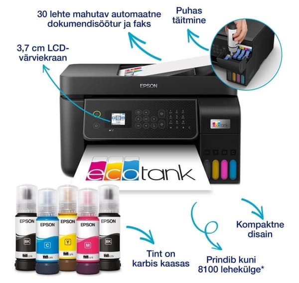 Allt-i-ett bläcktankskrivare EPSON EcoTank L5310, svart