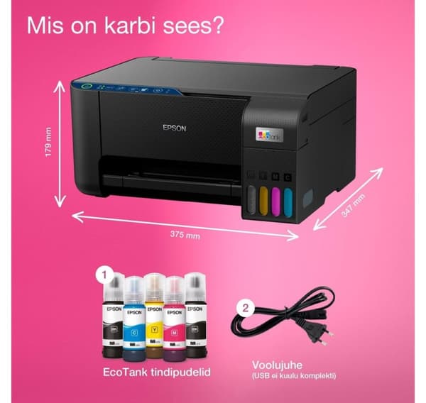 EPSON all-in-one mustesäiliötulostin EcoTank L3271, musta