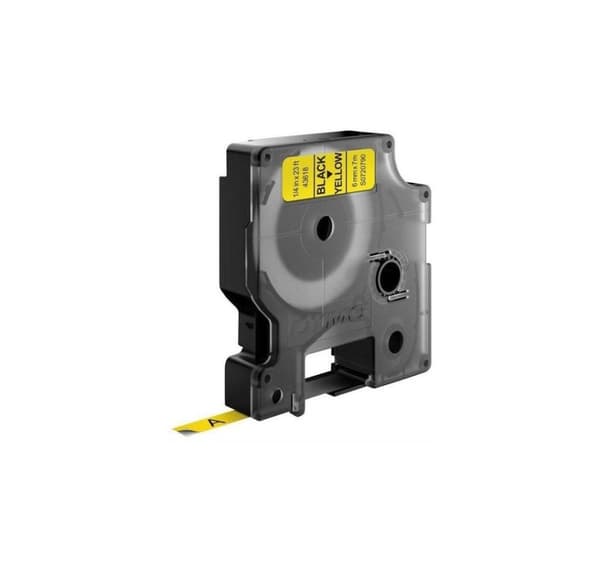 DYMO-tarratulostinteippi D1 6mmx7m, musta/keltainen