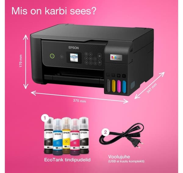 Allt-i-ett bläcktankskrivare EPSON EcoTank L3280, svart
