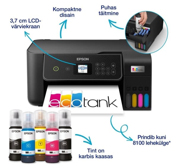 Allt-i-ett bläcktankskrivare EPSON EcoTank L3280, svart