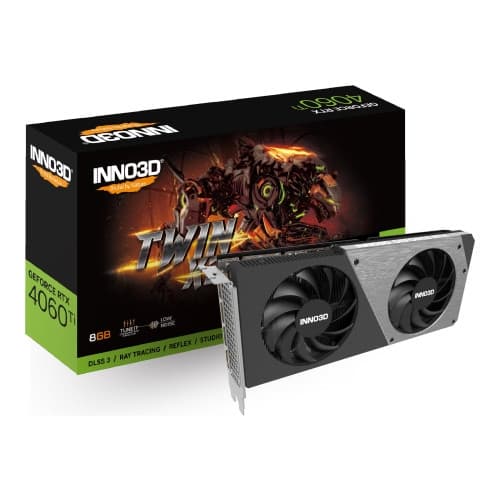 Inno3D GeForce RTX4060 Ti 8GB Twin X2 - grafikkort - GeForce RTX 4060 Ti - 8 GB Svart