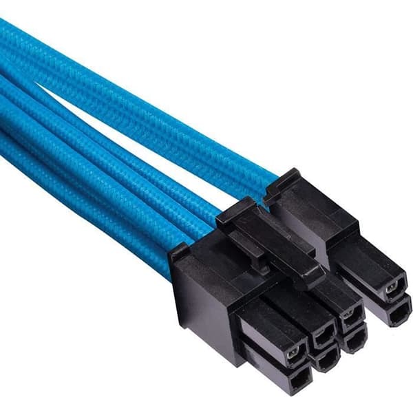 PCIe-kabel - CORSAIR - Premium Individual Sleeved - 2 kontakter - Typ 4 - Blå