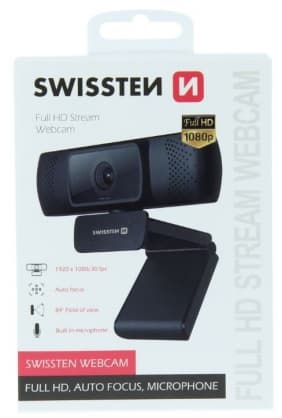 WEB kameraer, "SW-WEB-CAM" Sort, Swissten