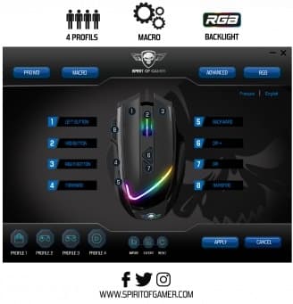 PC-mus, PRO-M3 Gaming-mus + Musmatta Svart, Spirit Of Gamer
