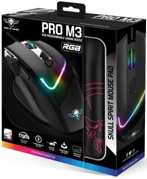 PC-mus, PRO-M3 Gaming-mus + Musmatta Svart, Spirit Of Gamer