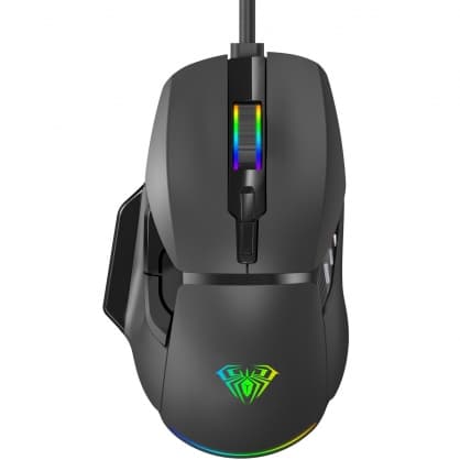 PC-mus, F815 RGB Wired Gaming-mus Sort, Aula