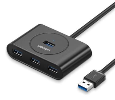 Tillbehör för notebook 20290 (Lack, 4x USB 3.0) Svart, Ugreen