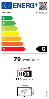 50" Ultra HD TV UE50DU8072UXXH, Samsung