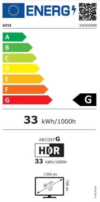 32" LED TV 32H550NB, Kivi