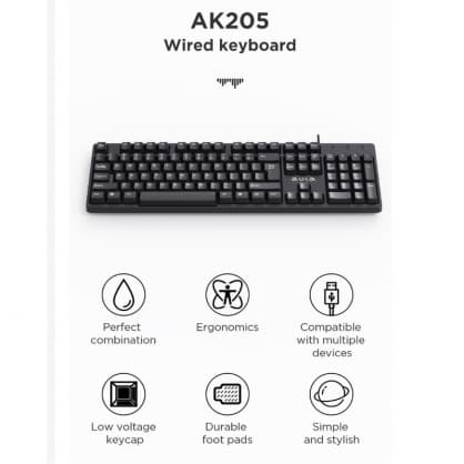 PC-näppäimistö AK205 (EN/RU), Aula