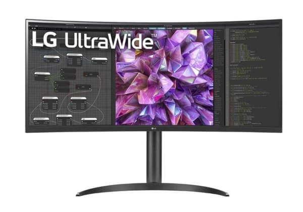 LCD-skærm 34wq75c-b (34", buet/21 : 9, panel ips, 3440x1440, 21:9, 5 ms, højttalere, højdejusterbar, tilt, 34wq75c-b), Lg Sort