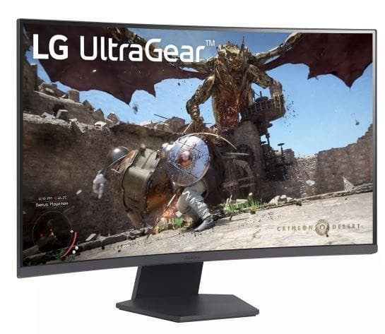 LCD-skærm 32gs60qc-b (32", gaming/buet, panel va, 2560x1440, 16:9, 180 hz, mat, 1 ms, tilt, 32gs60qc-b), Lg