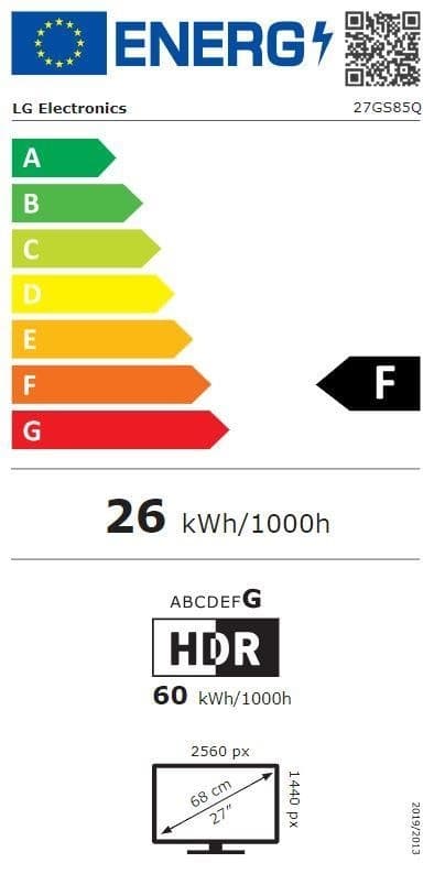 LCD-skärm 27" (panel ips, 2560x1440, 16:9, 180hz, 1 ms, vridbar, höjdjusterbar, lutning, färg svart, 27gs85q-b), Lg