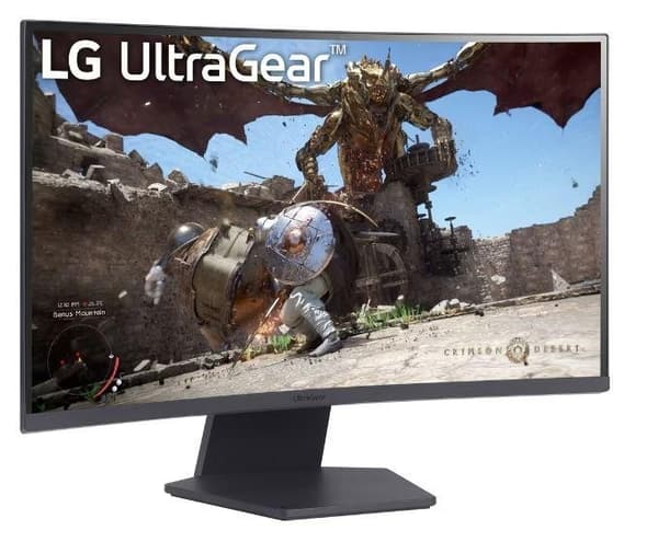 LCD-skärm 27gs60qc-b (27", gaming/böjd, panel va, 2560x1440, 16:9, 180 hz, matt, 1 ms, tilt, färg svart, 27gs60qc-b), Lg