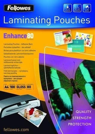 Laminatorpose klebende bakside/a4 80 100PCs 5302202, Fellowes