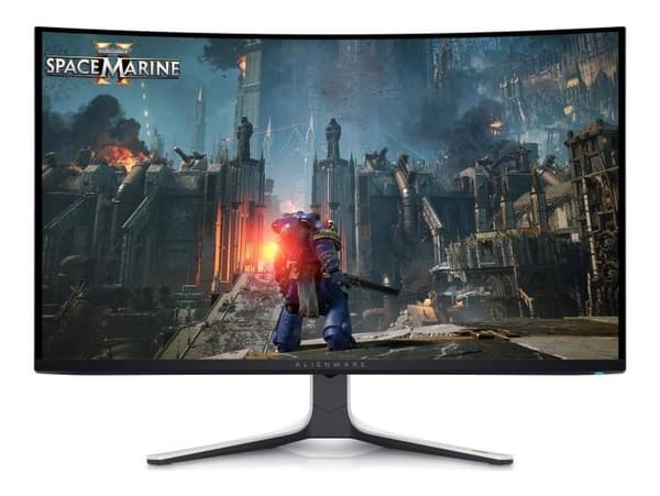 LCD-skærm DELL AW3225QF (32", Gaming, Panel QD-OLED, 3840x2160, 16:9, mat, 0,03 ms, Drejelig, Højdejusterbar, Tilt) Sort, Hvid