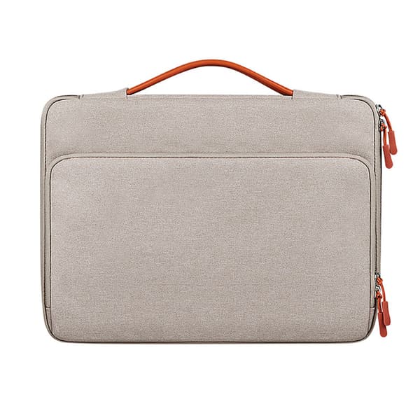 Vattentålig laptopväska i polyester, upp till 15,4" – beige