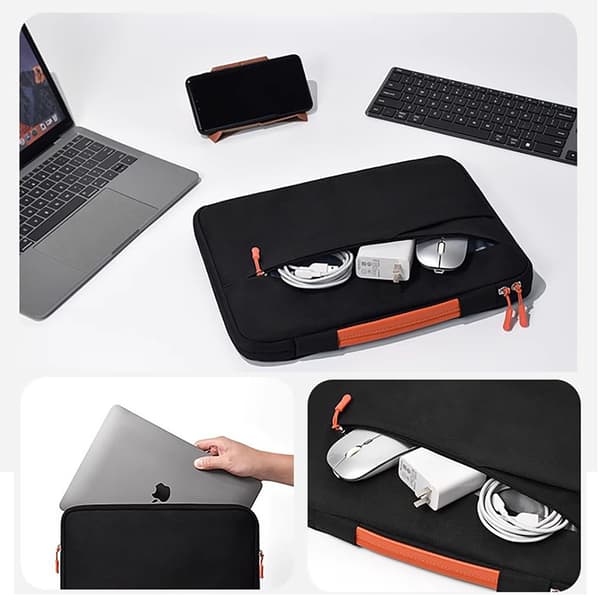Vattentålig laptopväska i polyester, 13,3" – svart