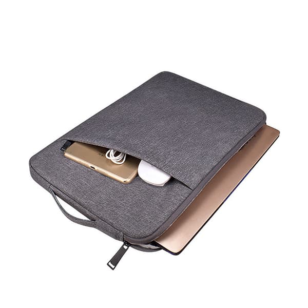 14,1" vandafvisende laptop-taske i oxford-stof og polyester - grå